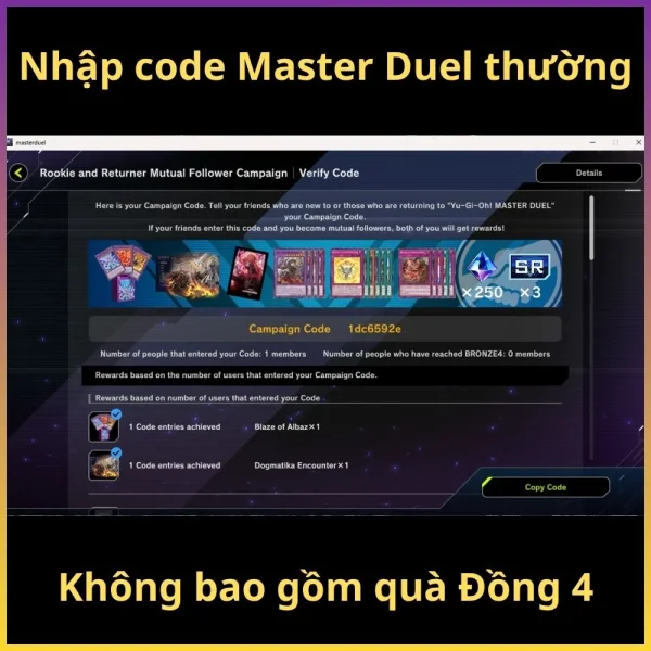 Nhập 5 code thường MD